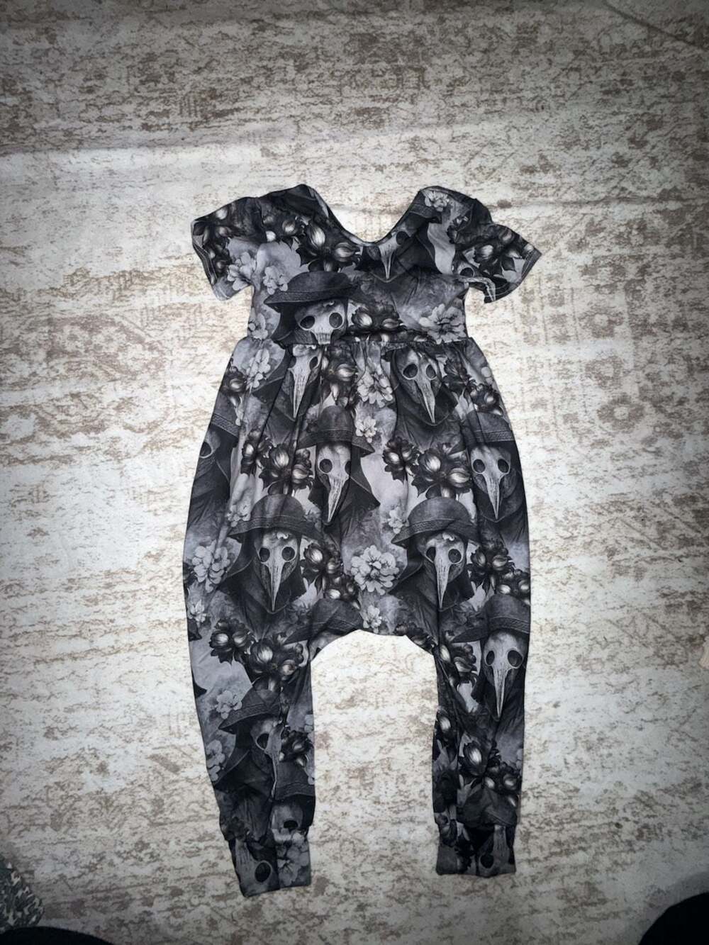 The Twisted Lily Plague Doctor and Floral Print Drop Crotch Jumpsuit
